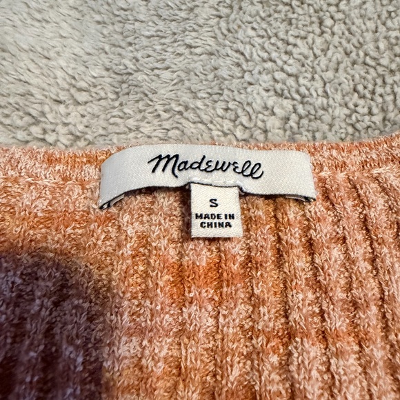 Madewell Ribbed Button-Down Shirt - Orange Marled Shaw Ribbed - Picture 2 of 8